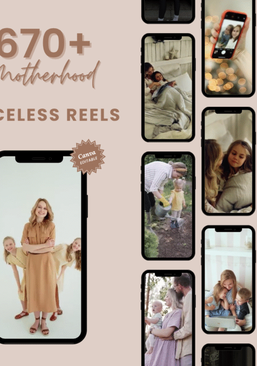 670+ Motherhood Reels Faceless Reels, Mom Life Done For You, PLR MRR Digital Bundle Master Resell Rights, Mompreneur reel, Canva